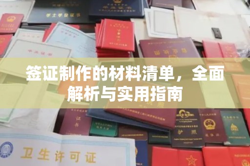 阳明签证制作的材料清单，全面解析与实用指南